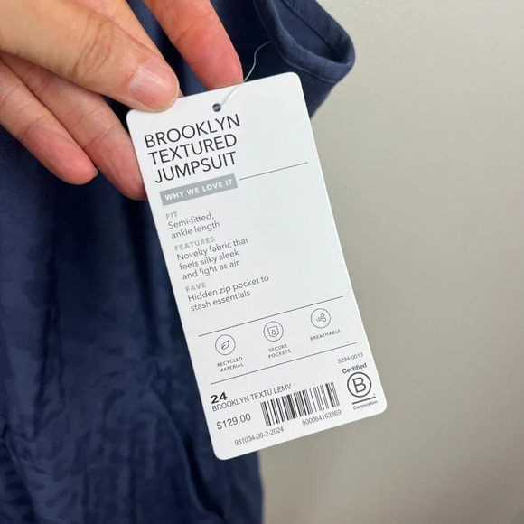 Athleta Brooklyn Textured Jumpsuit Size 24 Medieval Violet Leopard Athleisure - Picture 6 of 15